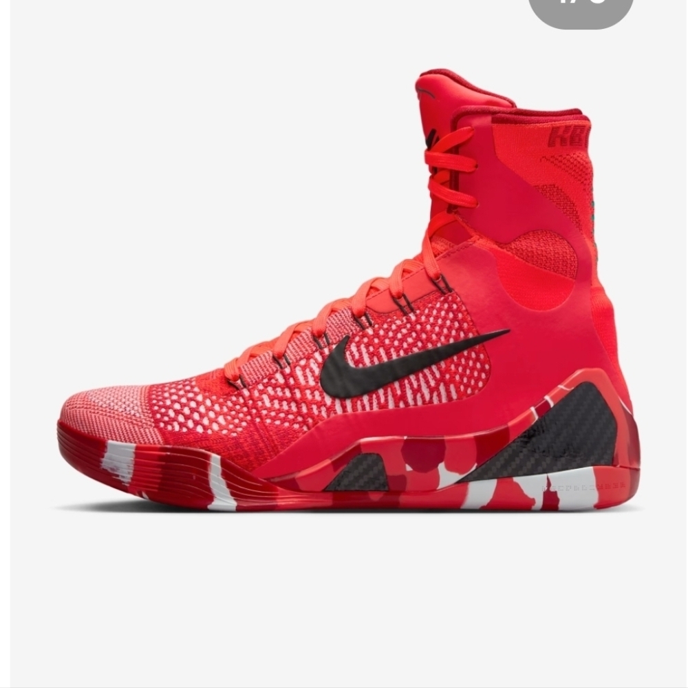 Kobe 9 Elite High Protro Men Size 9 Bright Crimson and Emerald Green 112025 - Picture 6 of 8